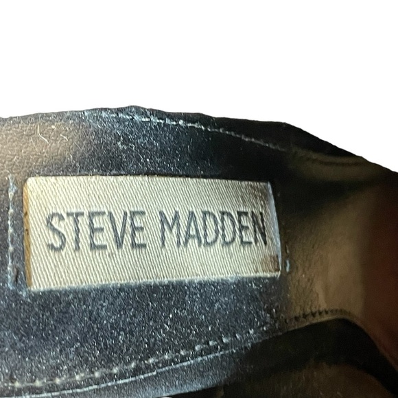 Steve Madden Black Neoprene Stretch Open Toe Ankle Bootie Block Heel Shoes Sz 6 - Picture 9 of 10